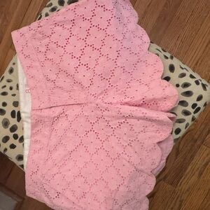 Lilly Pulitzer Pink Floral Eyelet Shorts